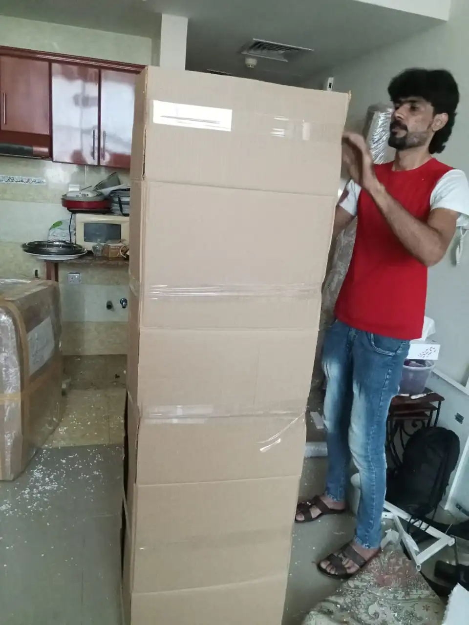 packing of the fridge